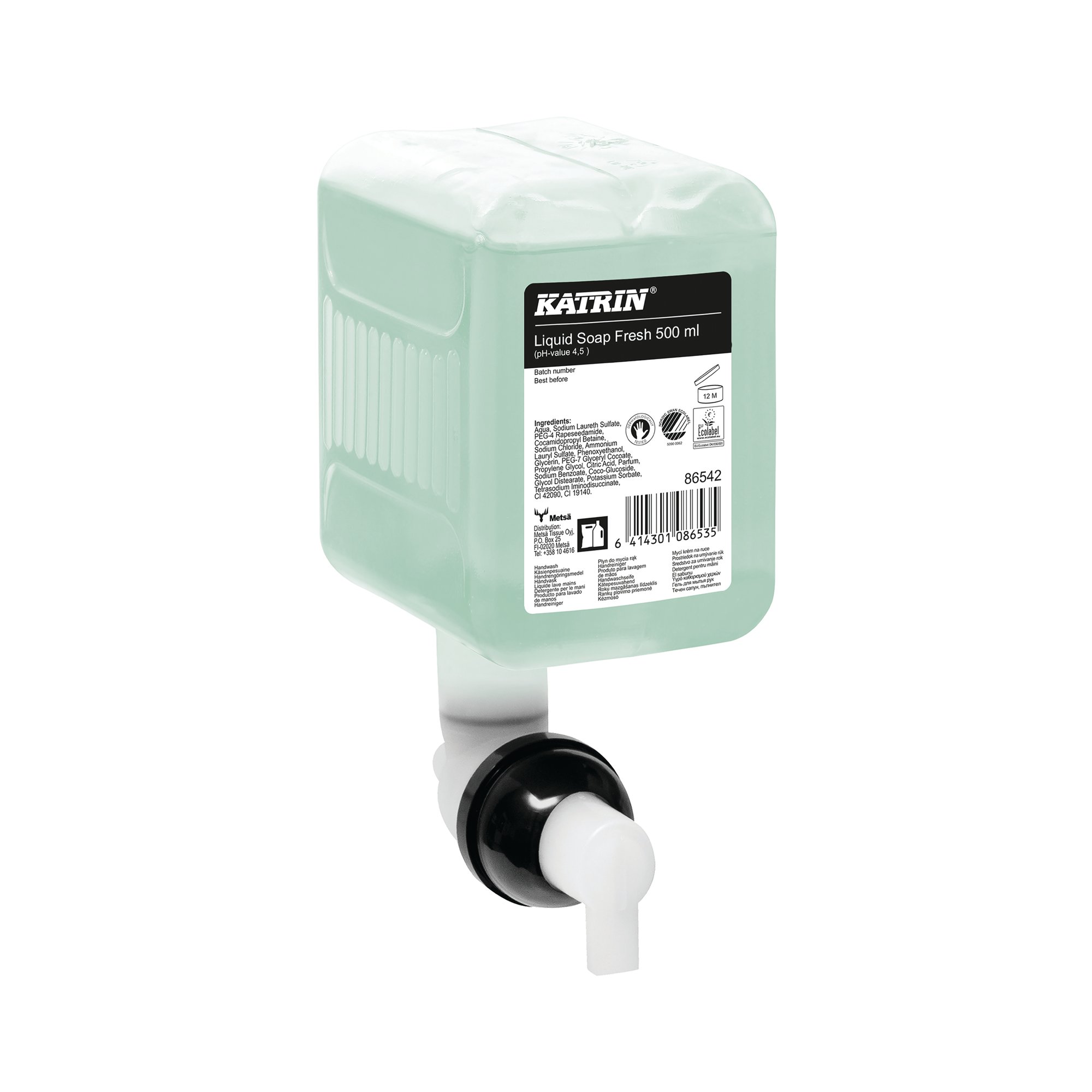 Katrin Commercial Liquid Hand Wash Refill 500ml Fresh Pack of 12 86542