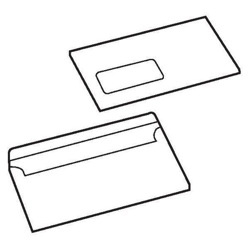 5 Star Value Envelopes Wallet Press Seal Window 90gsm DL 110x220mm White (Pack of 1000)