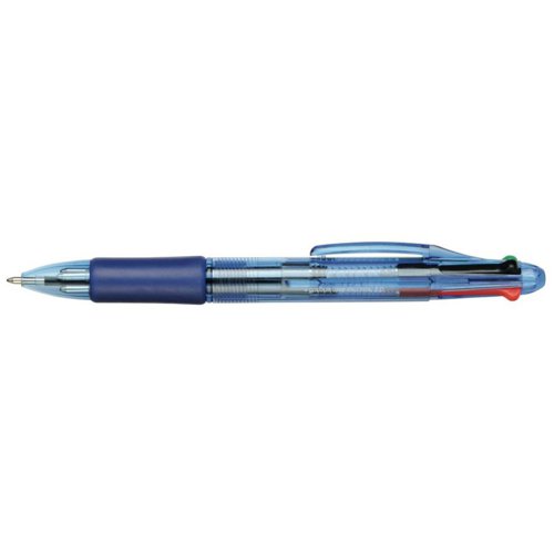 5 Star Office 4-Colour Ball Pen Medium 1mm Tip 0.5mm Line Black/Blue/Red/Green (Pack of 12)