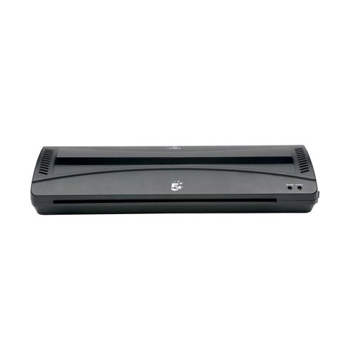 FS108509 | This 5 Star Office A3 Laminator, is an economic choice for your laminating requirements either at home or in a small office with moderate usage. You can laminate up to A3 size and using pouches up to 100 micron. This machine will be ready to go in 5-6 minutes helping provide laminated protection to your documents. In addition to heat sealing, with this laminator there is also the functionality to cold seal those documents which may be heat sensitive.