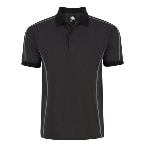 ORN Crane Polo Shirt Unisex Charcoal Melange/Black XS 1140.MEBK.XS