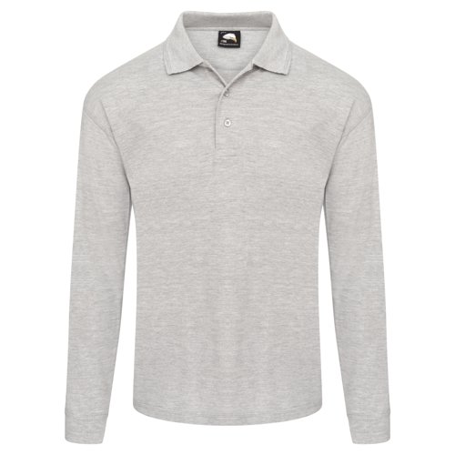 ORN Weaver Long Sleeved Polo Shirt Unisex Ash 2XL 1170.AS.2XL