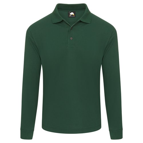 ORN Weaver Long Sleeved Polo Shirt Unisex Bottle Green 2XL 1170.BG.2XL