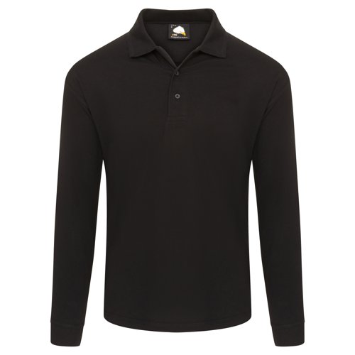 ORN Weaver Long Sleeved Polo Shirt Unisex Black XS 1170.BK.XS