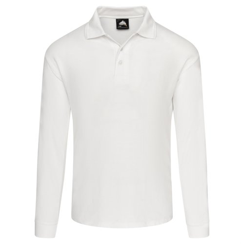 ORN Weaver Long Sleeved Polo Shirt Unisex White 2XL 1170.WH.2XL