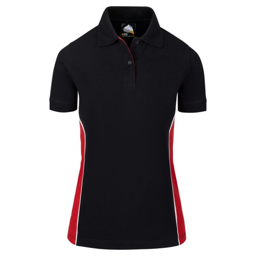 ORN Silverswift Ladies Polo Shirt Black/Red 6 1186.BKRD.6