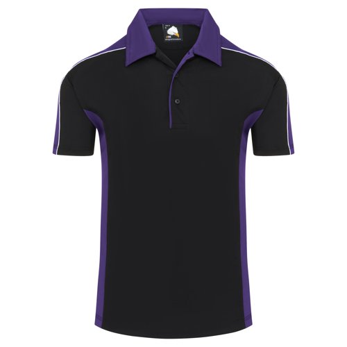 ORN Avocet Wicking Polo Shirt Unisex Black/Purple 2XL 1198.BKPU.2XL