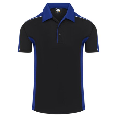 ORN Avocet Wicking Polo Shirt Unisex Black/Royal Blue 2XL 1198.BKRY.2XL