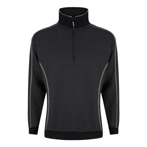 ORN Crane Quarter Zip Sweatshirt Unisex Charcoal Melange/Black 2XL 1240.MEBK.2XL