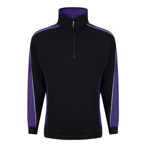 ORN Avocet Quarter Zip Sweatshirt Unisex Black/Purple XS 1288.BKPU.XS