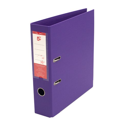 5 Star Office Premium Polypropylene Lever Arch File A4 Purple (Pack of 10) | VOW