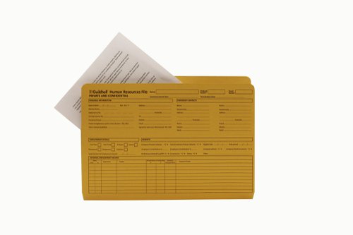 Exacompta Guildhall Pre-Printed Human Resources File 315gsm Yellow (50 Pack) 211/1300Z