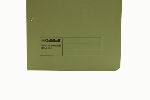 Exacompta Guildhall Heavyweight Transfer Spiral File 420gsm Foolscap Green (Pack of 25) 211/7002 | Exacompta