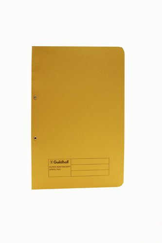 Exacompta Guildhall Heavyweight Transfer Spiral File 420gsm Foolscap Yellow (Pack of 25) 211/7003