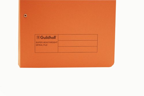 Exacompta Guildhall Heavyweight Transfer Spiral File 420gsm Foolscap Orange (Pack of 25) 211/7004