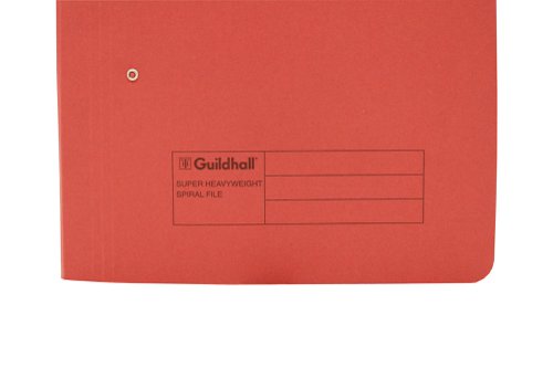 Exacompta Guildhall Heavyweight Transfer Spiral File 420gsm Foolscap Red (Pack of 25) 211/7005