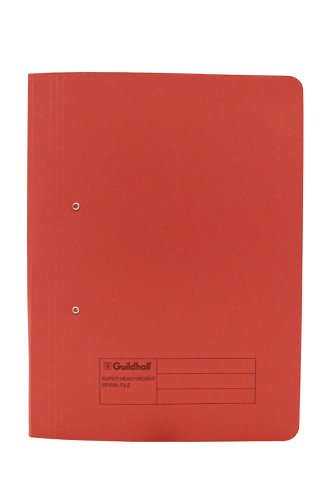 Exacompta Guildhall Heavyweight Transfer Spiral File 420gsm Foolscap Red (Pack of 25) 211/7005