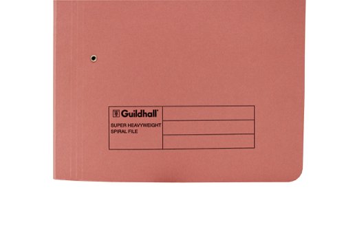 Exacompta Guildhall Heavyweight Transfer Spiral File 420gsm Foolscap Pink (Pack of 25) 211/7006