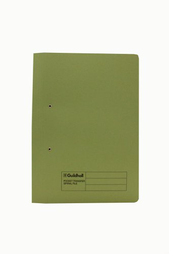 Exacompta Guildhall Right Hand Transfer Spiral Pocket File Foolscap Green (Pack of 25) 211/90662Z | Exacompta