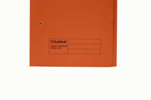 Exacompta Guildhall Right Hand Transfer Spiral Pocket File Foolscap Orange (Pack of 25) 211/9063Z