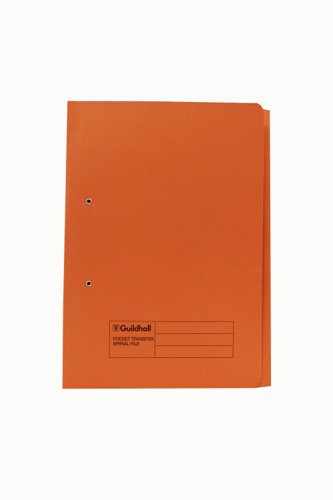 Exacompta Guildhall Right Hand Transfer Spiral Pocket File Foolscap Orange (Pack of 25) 211/9063Z