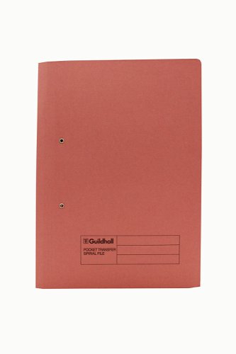 Exacompta Guildhall Right Hand Transfer Spiral Pocket File Foolscap Pink (Pack of 25) 211/9064Z