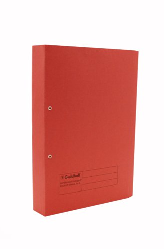 Exacompta Guildhall Heavyweight Transfer Spiral Pocket File Foolscap Red (Pack of 25) 211/6005