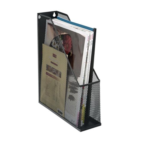 5 Star Office Mesh Magazine Rack Scratch Resistant with Non Marking Rubber Pads A4+ Black