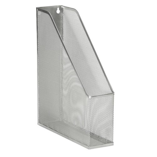 5 Star Office Mesh Magazine Rack Scratch Resistant with Non Marking Rubber Pads A4+ Silver | VOW