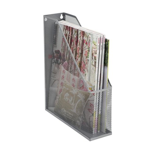 5 Star Office Mesh Magazine Rack Scratch Resistant with Non Marking Rubber Pads A4+ Silver | VOW