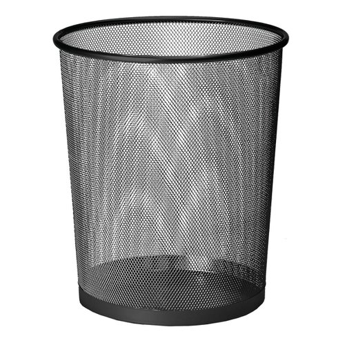 5 Star Office Mesh Waste Bin Lightweight Sturdy Scratch Resistant 1520 Litre 305x345mm Black