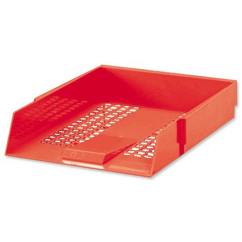 5 Star Office Letter Tray High-impact Polystyrene Foolscap Red | VOW