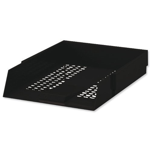 5 Star Office Letter Tray High-impact Polystyrene Foolscap Black | VOW