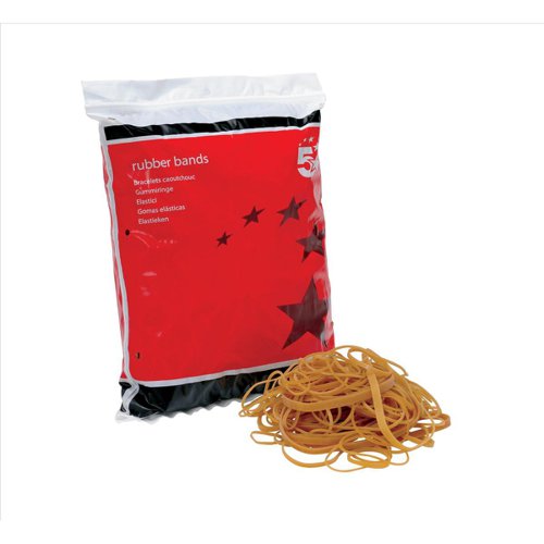 5 Star Office Rubber Bands Assorted Sizes 454g Bag