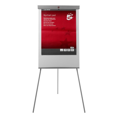 5 Star Office Flipchart Easel with Telescopic Legs 700x82x1900mm Grey Trim