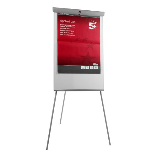 5 Star Office Flipchart Easel with Telescopic Legs 700x82x1900mm Grey Trim