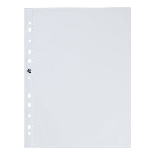 5 Star Office Punched Pocket Embossed Polypropylene Top-opening 40 Micron A4 Clear (Pack of 100)