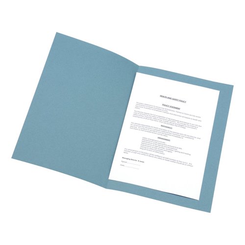 5 Star Office Square Cut Folder Recycled 250gsm Foolscap Blue (Pack of 100)