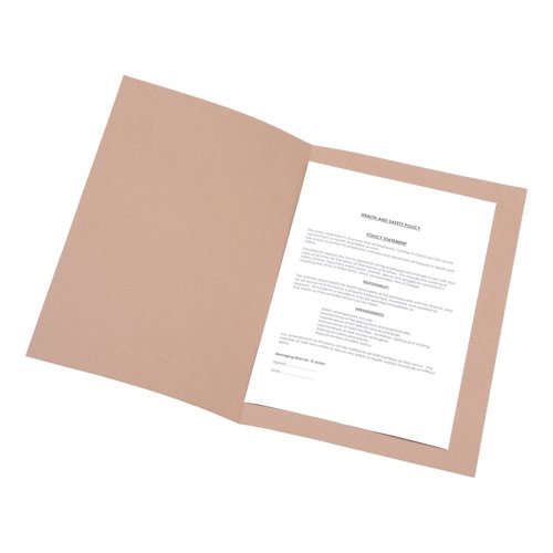 5 Star Office Square Cut Folder Recycled 250gsm Foolscap Buff (Pack of 100)