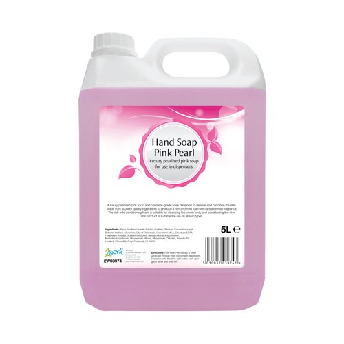 2Work Hand Soap Pink Pearl 5 Litre Bulk Bottle 2W03974