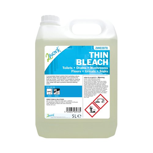 2Work Thin Bleach 5 Litre 2W03978