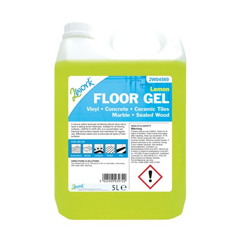 2Work Lemon Floor Gel 5 Litre 2W04569