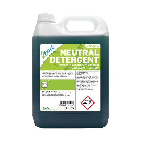 2Work Dishwashing Neutral Detergent Liquid 5 Litre 2W06293 | VOW