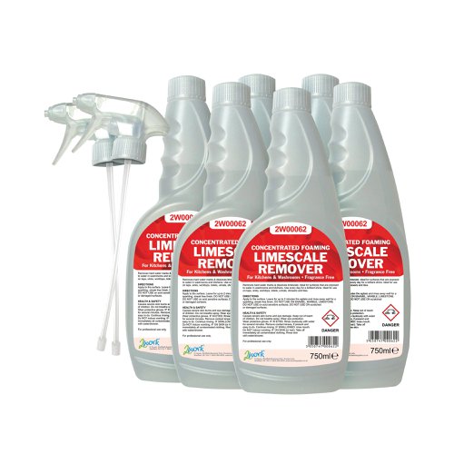 2work Limescale Remover Trigger Spray 750ml Pack Of 6 2w07244