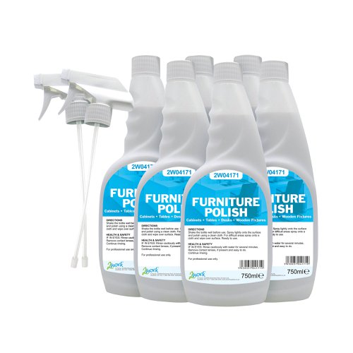 2Work Furniture Polish Trigger Spray 750ml (6 Pack) 2W07251