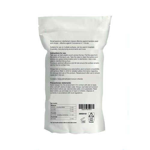 2Work Biodegradable Eucalyptus Hand/Surface Disinfectant Wipes (Pack of 100) 2W09161 | VOW