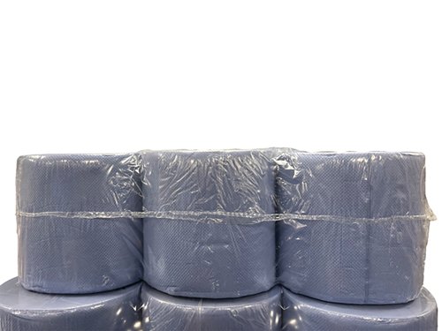 2Work 2-Ply Embossed Centrefeed Roll 50m Blue (Pack of 6) 2W10167