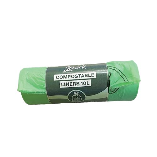 2Work Compostable Bin Liners 10L Pack of 1000 2W10416
