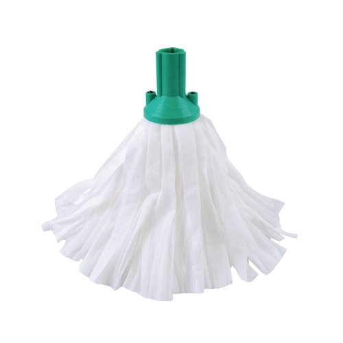 2Work Big White Mop Head Green Pack of 10 2W10498