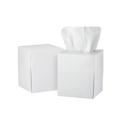 2Work 3-Ply Bamboo Facial Tissue Cube 56 Sheets Pack of 12 2W10756
